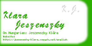 klara jeszenszky business card
