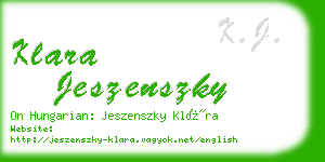 klara jeszenszky business card